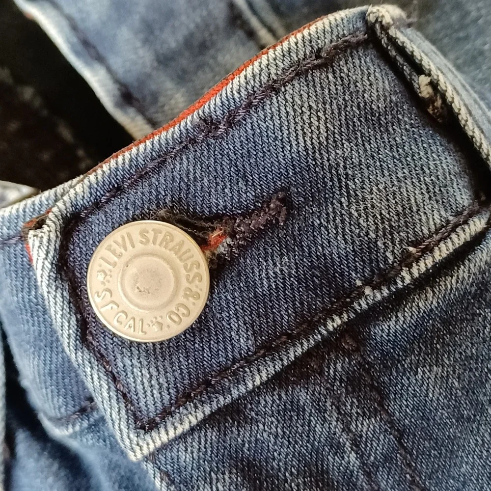 Levi's Jeans Boys 18 Reg Blue 514 Straight Fit Adjustable Waist Denim S111-07